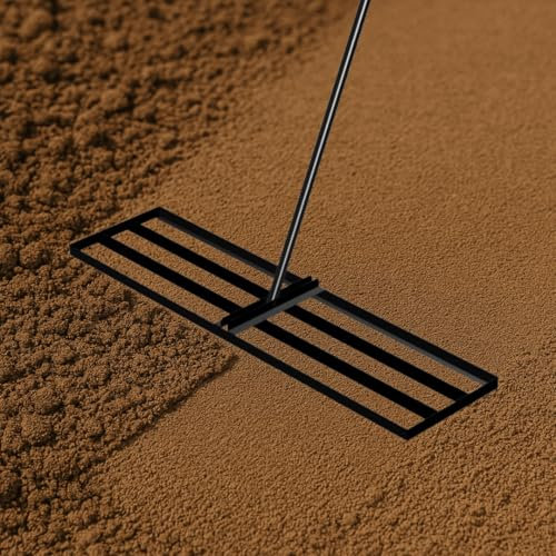Anwicar Garten Rasen Rakel Edelstahl 60x30 cm & 150 cm Stiel - Robuster Nivellierrechen für gleichmäßige Rasenpflege - Rasen-Nivellierharke & Rasenglätter für Garten & Sportplätze