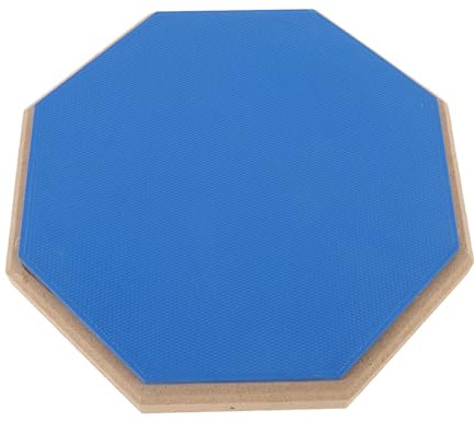 KIMISS Doppelseitiges Silent-Drum-Pad mit Sticks + Drum-Übungspad, 8-Zoll-Gummi-Silent-Übungsmatte mit 2 Paar Drumsticks + Übungs-Pad, Snare-Drums-Ständer-Set (BLUE)