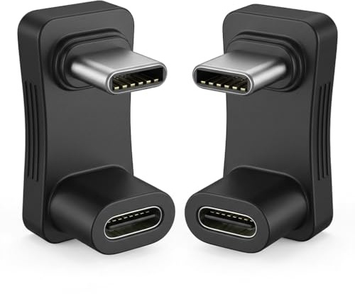 2 Stück USB C Adapter 180 Grad U Form, USB C Stecker auf Buchse Winkeladapter, 100W PD Schnellladen & 10Gbps Datenübertragung, 4K@60Hz Video OTG Konverter kompatibel mit Steam Deck Switch Tablet