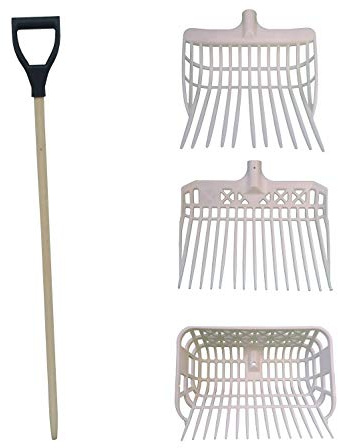 NETPROSHOP Mistgabel aus Stabilem Polycarbonat Extrem Robust in verschiedenen Größen - Aufsatz oder Holzstiel mit D-Griff, Groesse:M