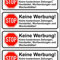 Keine Werbung Aufkleber Weiß oder Aluminium Schliff einzeln abziehbar Digitaldruck Briefkastenaufkleber R049 (Weiß, 8)
