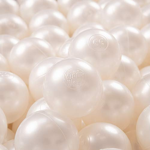 KiddyMoon 50 ∅ 7Cm Balles Colorées Plastique pour Piscine Enfant Bébé Fabriqué en EU, Perle