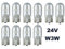 24 Volt - 10 Stück - W 3W - T10 - W2,1x9,5d - 3Watt - Nfz LKW Beleuchtung - Glühlampe, Glassockellampe, Glühbirne, Soffitte, Lampen. mit E-Prüfzeichen [STVZO zugelassen] - Hallenwerk