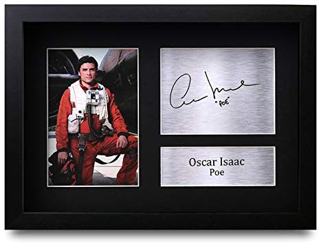 HWC Trading Oscar Isaac A4 Gerahmte Signiert Gedruckt Autogramme Bild Druck-Fotoanzeige Geschenk Für Star Wars Poe Filmfans