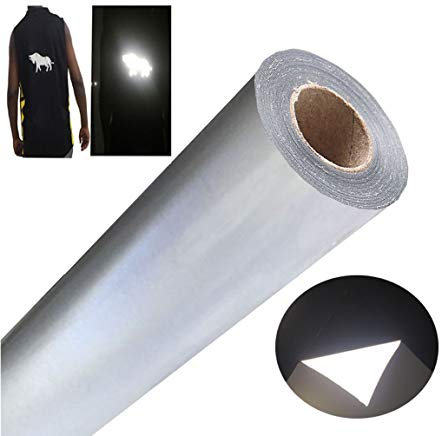 FUNKAKA Heat Transfer Vinyl Bundle PU Reflective HTV 12 Inch x 10 Feet Light Gray Iron on Vinyl Easy to Cut & Weed DIY Design for T-Shirts(Light Gray)