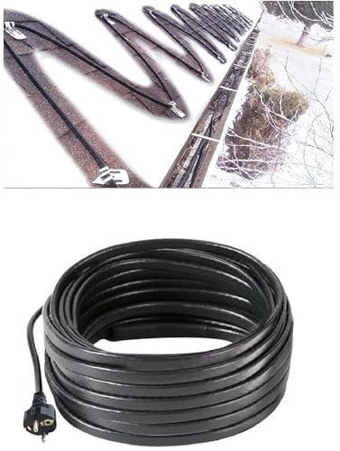 H&G lifestyles 9M Elektrische Heizband für Dach Schnee Enteisungs Selbstregulierend Heizkabel Frostschutzkabel Dachrinnenheizung Begleitheizung Wasserdicht Wärmekabel Frostschutz 230V,30Ft,8W/ft