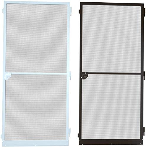 Fliegengitter Fenster, 95 x 210 cm Fliegengitter Fliegenschutz Insektenschutz mit ohne Bohren und Schrauben Fliegenschutzgitter moskitonetz Spannrahmen für Fenster mit Aluminium Rahmen (95*210, braun)