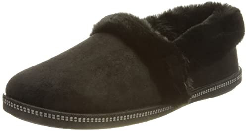 Skechers Damen Cozy Campfire Team Toasty Slippers, Black Microfiber/Faux Fur Line, 39 EU