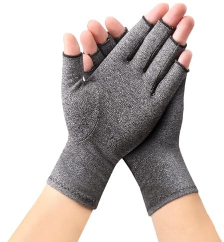 Hotcakes Compression Gloves for Arthritis Pain Relief-Snug Elastic Arthritis Gloves for Women and Men Offers Hand Support for Carpal Tunnel, Raynauds and Provide Arthritis Relief for Hands (Grey, L)