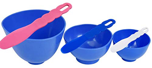 ORILAO 3Pcs Flexible Rubber Mixing Bowls,Dental Rubber Plastic Spatulas for Alginate and Plaster Materials
