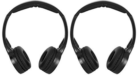 Kuuleyn Auricular inalámbrico, 2 Canales inalámbricos Infrarrojos, Auriculares estéreo de Audio, Auriculares para reposacabezas de Coche, DVD