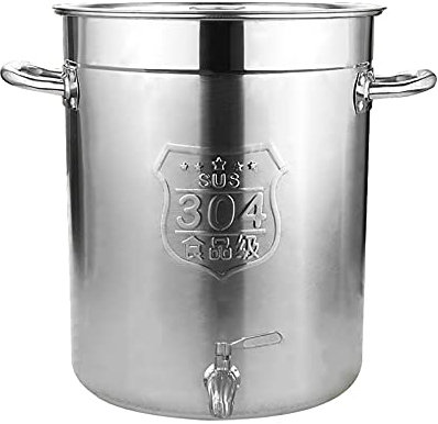 Stainless Steel Stock Pot with Tap, Stainless Steel stockpot, Can Hold Wine, Oil, Milk, Liquid Transportation (Size : 30 * 35cm(20L))