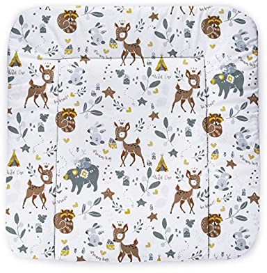 Balbina® Wickelunterlage Wasserdicht Wickeltischauflage Wickelauflage baumwolle 70x70 cm Wald Familie