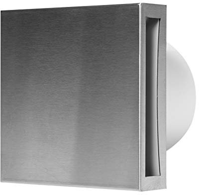 Prostko LTD Stylish Bathroom Extractor Fan 150mm / 6'' Kitchen Ventilator with Front Cover (with Timer and Humidity Sensor, Stainless Steel)