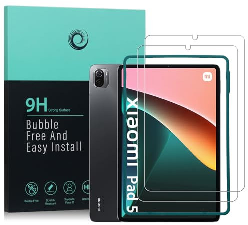 Ibywind Protector de pantalla para Xiaomi Pad 5/Pad 5 Pro 11,con 2 piezas de Cristal Templado,con Kit de instalación fácil,Protector de pantalla de dureza 9H, Antiarañazos, Sin Burbujas