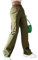 Onsoyours Femme Cargo Pantalon Casual Vintage Multi Poche Baggy Straight Slim Pantalon Taille Haute Trousers Streetwear 01 Armée Verte S