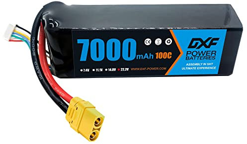 DXF 1 Packungen LIPO AKKU, 6S LIPO AKKU mit 22.2V, 7000mAh, 100C Abgabe, XT90 Stecker, für Drones, RC Flugzeuge, Lastwagen, Hubschrauber und mehr, LIPO 6S, 6S LIPO, Akku im Format 6S1P
