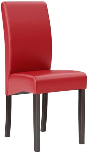 GGMMÖBEL Leo | 2-er Set | Esszimmerstuhl | Rot | Leder | Gastrostühle | Bistrostuhl | Gastrostuhl | Gepolstert | Gestell: Holz/Wenge | Sitzhöhe: 48cm