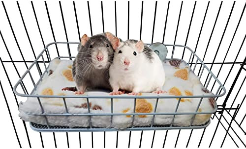 JSLZF Rattenkäfig-Plattform-Zubehör, Hängeleiste aus Metall, Frettchen-Hängematte, Eichhörnchenkäfig, Bett für Hamster, Zuckergleiter, Kleintier-Lebensraum – Blau