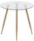 MOG CASA Mesa de Comedor Fija Redonda Corin | 80 x 80 x 75 cm | Ideal para Cocina o Salón | Ideal para 2 a 4 Personas | Tablero de Cristal Transparente | Patas Metálicas en Imitación Madera