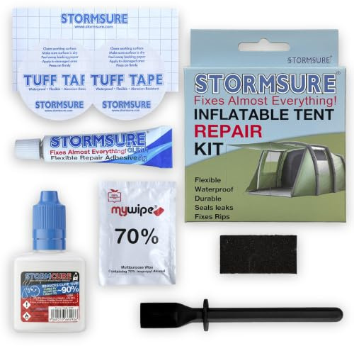Stormsure Rapid Repair - Aufblasbares Zeltreparaturset + 30ml-Stormcure - Schnelle Reparaturen für Löcher, Risse und Lecks: 10x Schnellere Aushärtung