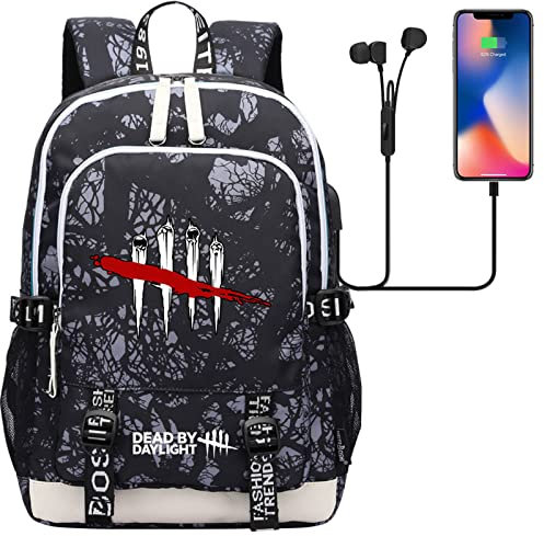 ILLUMAX Anime Rücksack Dead Day.lig-ht, Grosse Kapazität Schulranzen für Laptop, Teens Rucksäcke Lässiger Schulrucksack-C||44X30X15CM