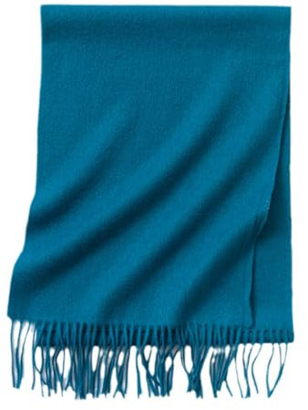 Dvbfufv Winter Damen Lange Kaschmir Schal Frauen Luxus Kaschmir Schal Damen Warm Dicke Weiche Solide Schal Wrap, dunkelblau, One size