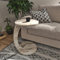 [en.casa] Side table Holeby Coffee table on castors C-shape Living room rolling round top 56 x Ø 38 cm Marble-look cream white