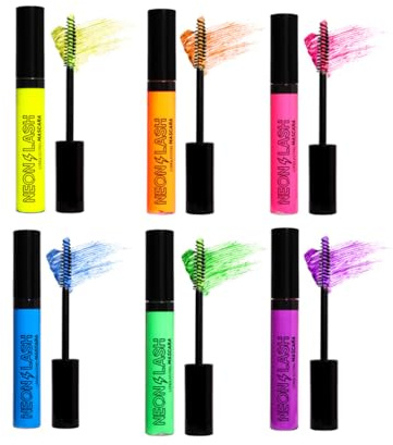 HADAVAKA Mascara UV Fluorescent, Neon, Volume et Longueur, 6PCS
