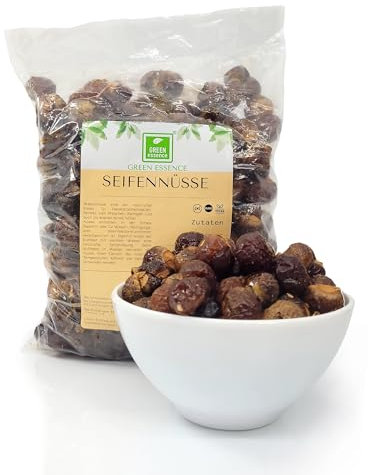 Seifennüsse von der Grünen Essenz 500 g - Waschnüsse im Baumwollbeutel + Waschsäckchen - Allergiekergeeignet - 100% biologisch - natürliches Waschmittel