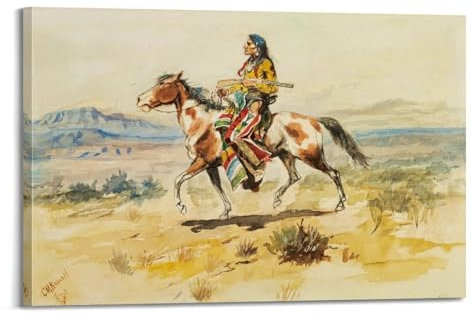 Charles Marion Russell (Indianer zu Pferd), Künstler-Poster, Bild, Druck, Leinwand, Wandfarbe, Kunst, Dekor, moderne Wohnkunstwerke, Geschenkidee, 20 x 30 cm