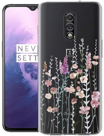 Kaywzo Cover per OnePlus 7,Custodia in Trasparente TPU con Modello del Modelli di Fiori Colorati,Ultra Sottile Donna Silicone Phone Protezione Case Cover-3