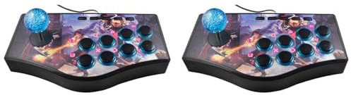 ensecoo 2X Joystick USB per Controller di Giochi Arcade Retrò per Ps2 / / Pc/Android Smart Tv Vibratore Incorporato Joystick un Direzioni (A)