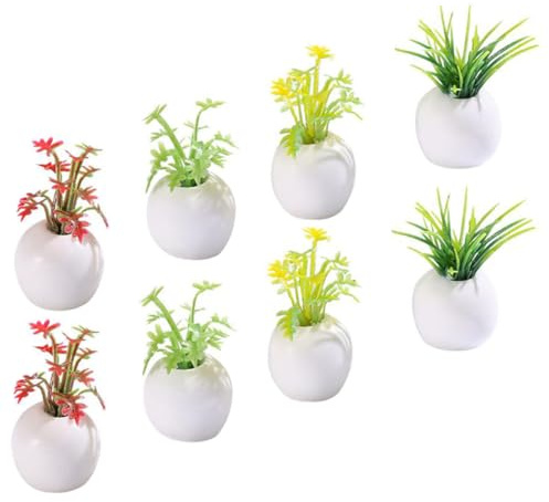 BESTonZON 8 Pièces Simulation Miniature De Plantes Succulentes en Pot Plantes Artificielles Miniatures Plantes Succulentes Artificielles ES en Pot Mini Fausses