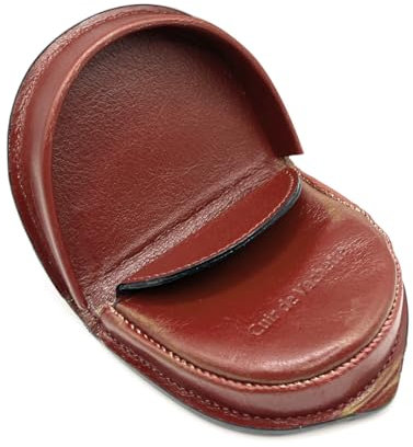 Charmoni - Portefeuille Porte Monnaie Homme - Demi Lune - Pochette Anti RFID - Compact et léger - Cuir Vachette (Cuir Collet Vache, Marron)