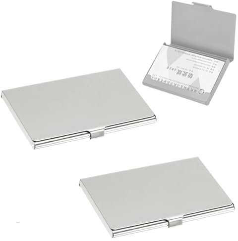 Fc'Noqgn Porte-Cartes de Visite, étui à Cartes de Visite 2 pièces en Acier Inoxydable, Porte-Cartes de Visite Ultra-léger, Porte-Cartes de Visite pour Hommes et Femmes