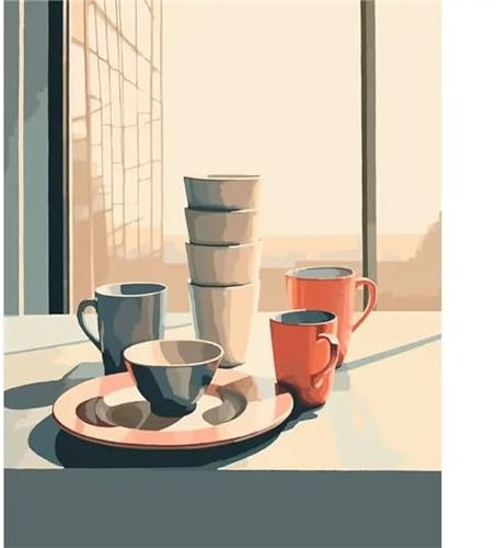 fghgbf Tazze da tè Dipingere con i Numeri per Adulti Bambini Principianti,Paint by Numbers Kit Fai da te Olio La pittura di Numeri Kit Decora la casa RegaloFramed,60x75cm