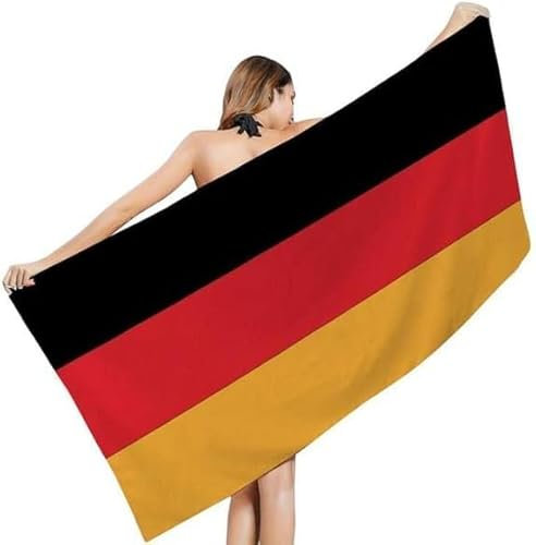Latwerio Strandtuch Deutschland-Flagge, 3D Handtuch Deutschland-Flagge Badetücher, Absorbierendem Strandtuch Mikrofaser Weich Badetuch für Camping Fitnessstudio Reise Strandhandtuch 90x180 cm s6292
