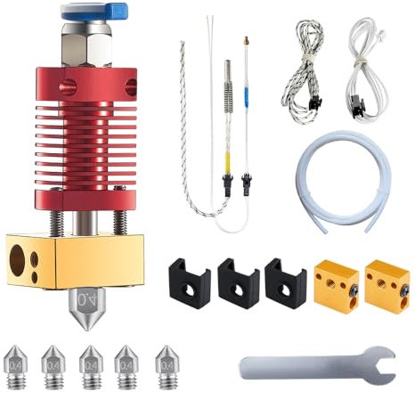 5Aplusreprap Ender 3 Hotend Upgrade: M3 Bolzen Thermistor, Glatter Druck, Kompatibel für Creality Ender 3 V2/Pro, Ender 5 J-Kopf Hotend Ersatz, Zusammengebauter Extruder 3D Drucker Hot end Kit 24V 40W