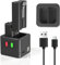 Replacement Battery with Charger Station, 2 Pack 6040mAh 3.65V Li-ion Battery Compatible with Ring Video Doorbell 2/3/3 Plus, Video Doorbell 3, Ring-Spotlight Camera