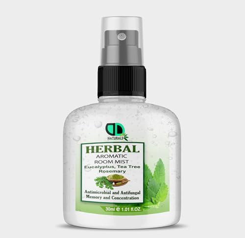 Herbal Aromatic Room Spray | Air Freshener for Home, Car & Office, Long-lasting Fragrance, Smoke free, Non-Toxic, Pillow Mist Spray 30ml (Eucalyptus, Tea Tree, and Rosemary Essential Oils)