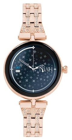 TECHMADE Smartwatch Niah Lyra, orologio digitale gioiello, schermo AMOLED, chiamate, notifiche, funzione SOS, sport, compatibile con IOS e android (MAGLIA MET MEDIA GOLD ROSE)
