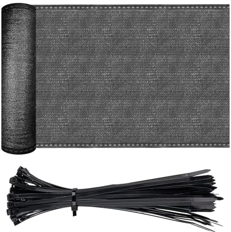 HENG FENG Sichtschutz Zaunblende 1x10m,150 g/m² HDPE Sichtschutz Garten,Schattiernetz Zaun,Windschutz UV-beständig,Reißfest,inkl. 50 Kabelbinder-Anthrazit