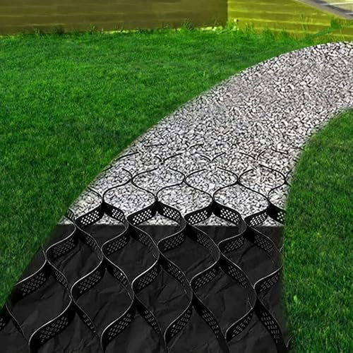 GFXYQPDNV 2 Inch Tall Gravel Grid,Ground Grids Stabilizer Grid Pavers for Driveway Pathway Patio Parking Spaces, Scalable Soil Paving Molds Permeable(3x6 m/10x20 ft)-1