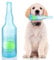 Glirop Dog Chew Toys, Squeaky Dog Toys with Tennis Ball Indestructible Bottle Puppy Toys for Small Medium Large Dog Outdoor Playing Training Chewing Dental Care Teeth Nteractive (Blue, Small)