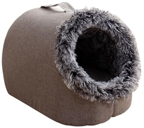 Jeenuuder Kratzfeste Hunde für Haustiere, geschlossenes Hausbett, Kätzchennest aus Plüsch, warm und weich, für Haustiere, Tiefschlafsofa, A