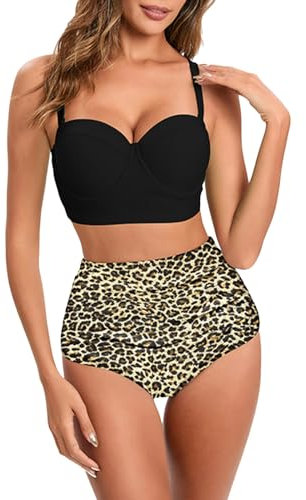 WILLBEST Badeanzug Damen bauchweg Push up sexy Tankinis für Damen bauchweg mit körbchen Badeanzug Langarm surfen badekleid große größe Sport Schwimmshirt