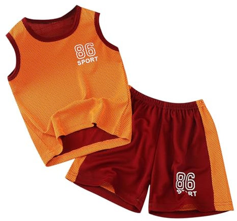 Generico Abbigliamento sportivo per bambini Neonato Maschio Camicia Manica Corta Estiva Outfit Vestiti Bambino Coordinati T-shirt Maniche Corte Ricamate Tutina Casual Idee Regalo Nascita