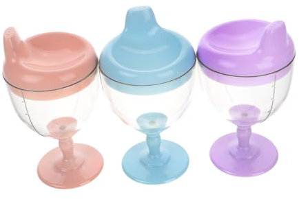MUCKLILY 3Stücke Trinkbecher für Kleinkinder Auslaufsichere Weinglas Schnabeltassen Sanften Farben Saft und Milch für Selbstständiges und Einfache