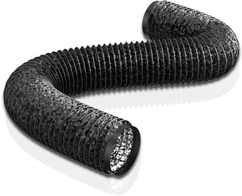 Aygrochy Schwarz PVC Abluftschlauch 150mm, 3 Meters Lüftungsschlauch für Mobile Klimaanlage, Trockner, Abluftventilator, Abzugshaube, Belüftungssystem